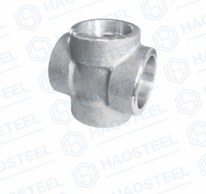 ASTM A815 Paslanmaz Çelik Endüstriyel Boru Ek Parçaları Dövme Soket Çapraz